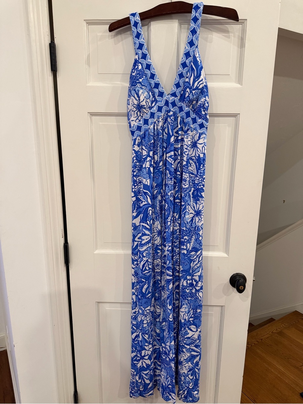 Lilly Pulitzer Blue & White Floral Girls' Maxi Dress